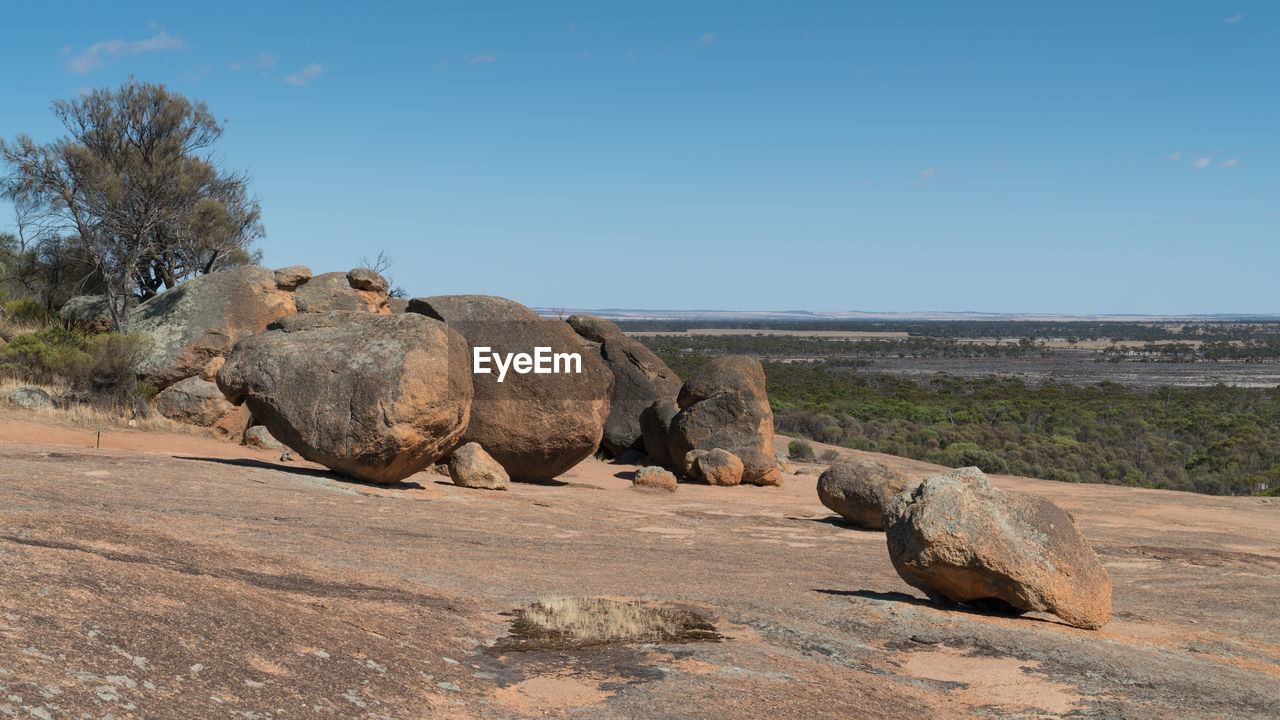 Landscape around the wave rock, famous place in the outback of western australia