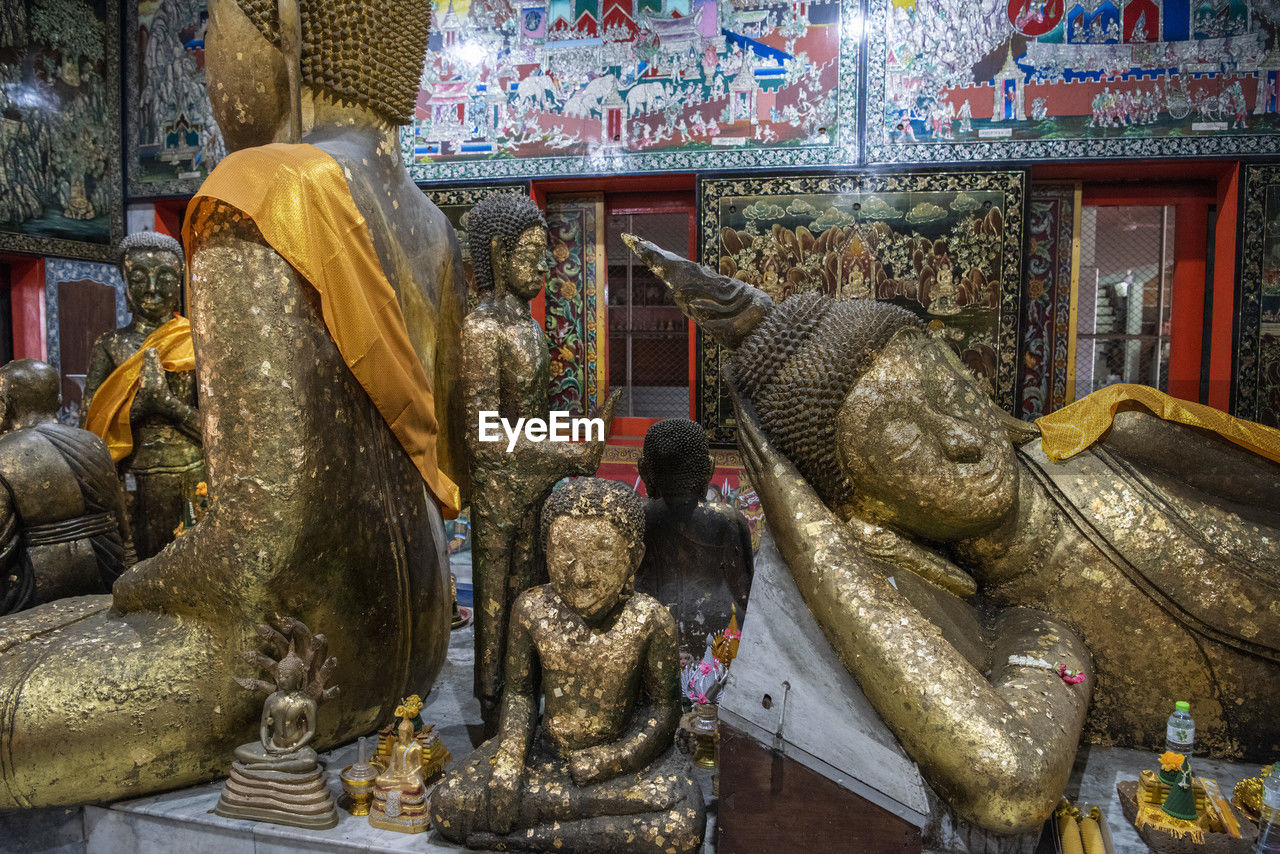 high angle view of buddha statue