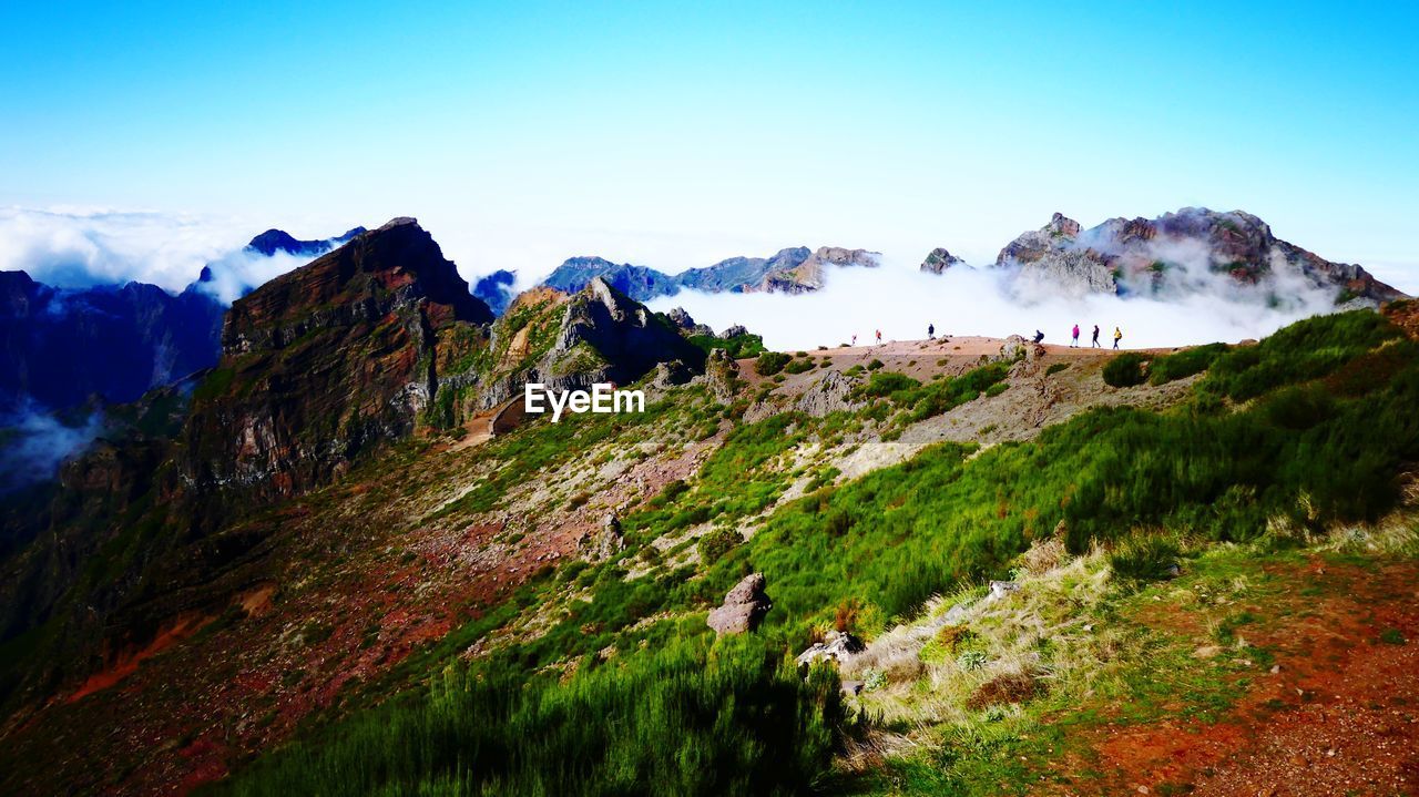 Panoramic view of mountains against sky