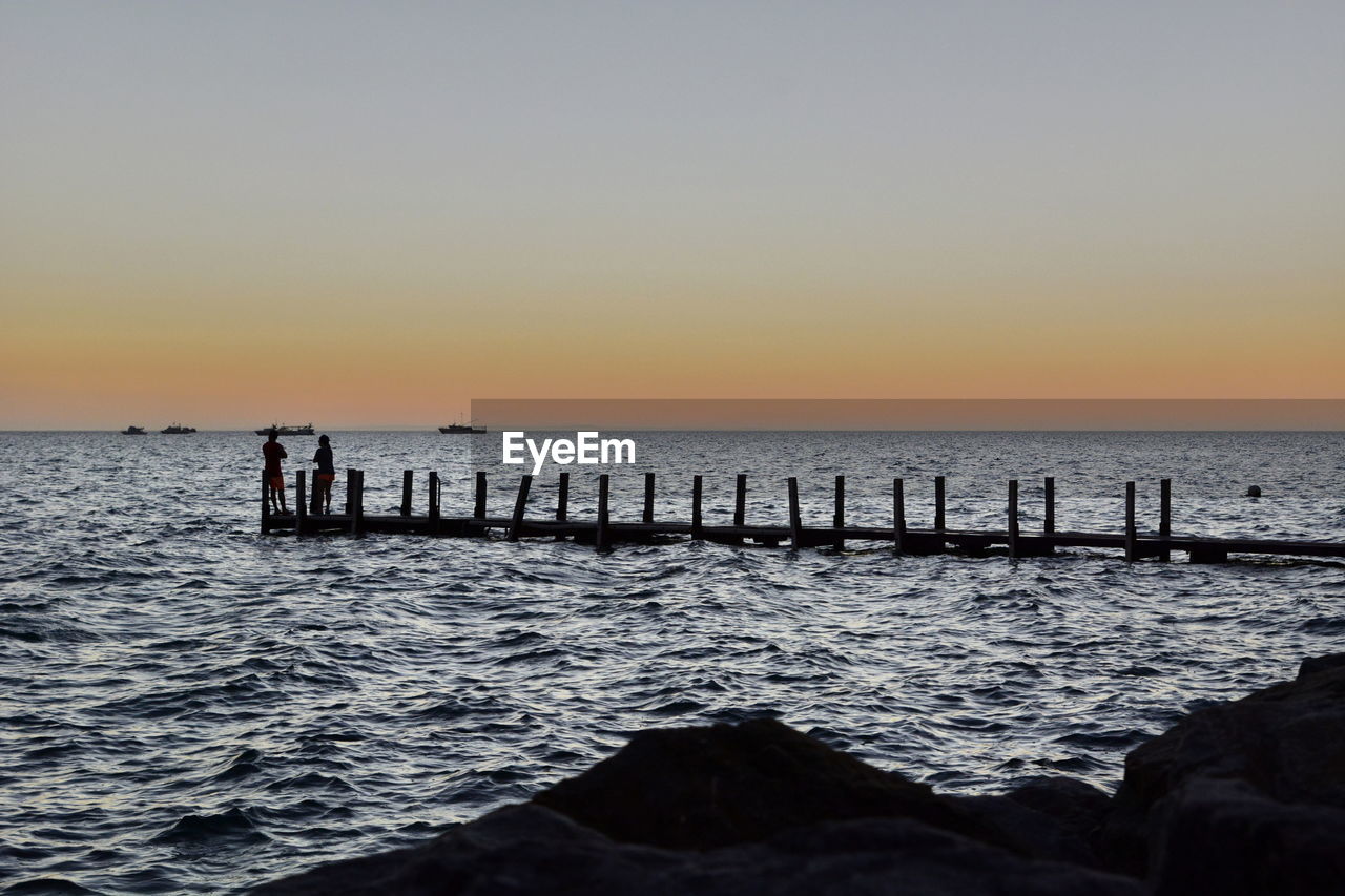 Pier at sunset. denham. shark bay. western australia