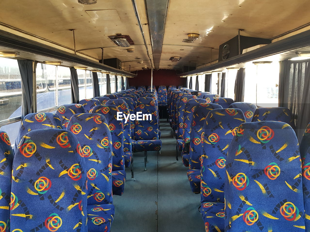 Interior of empty bus