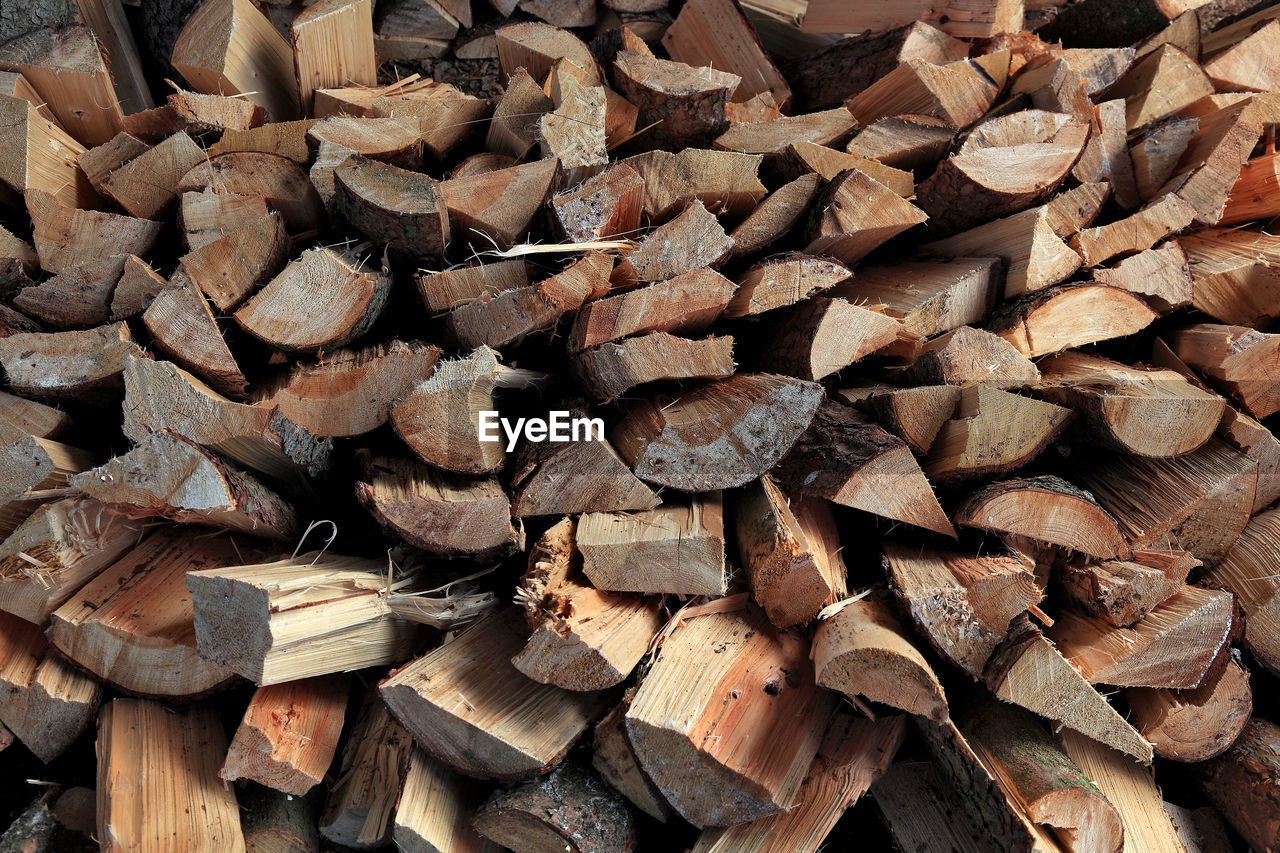 Full frame shot of firewood