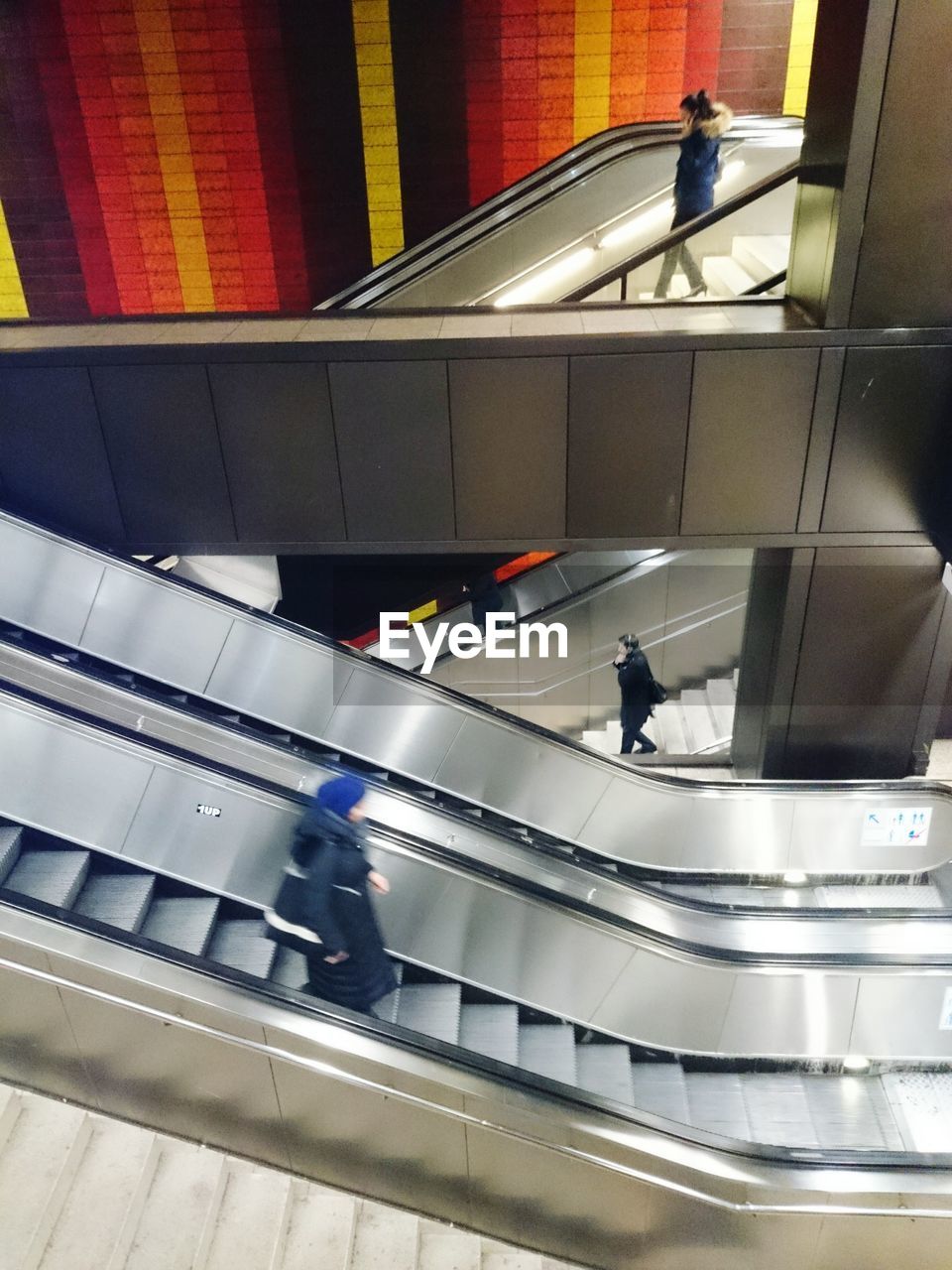 Escalators in modern building