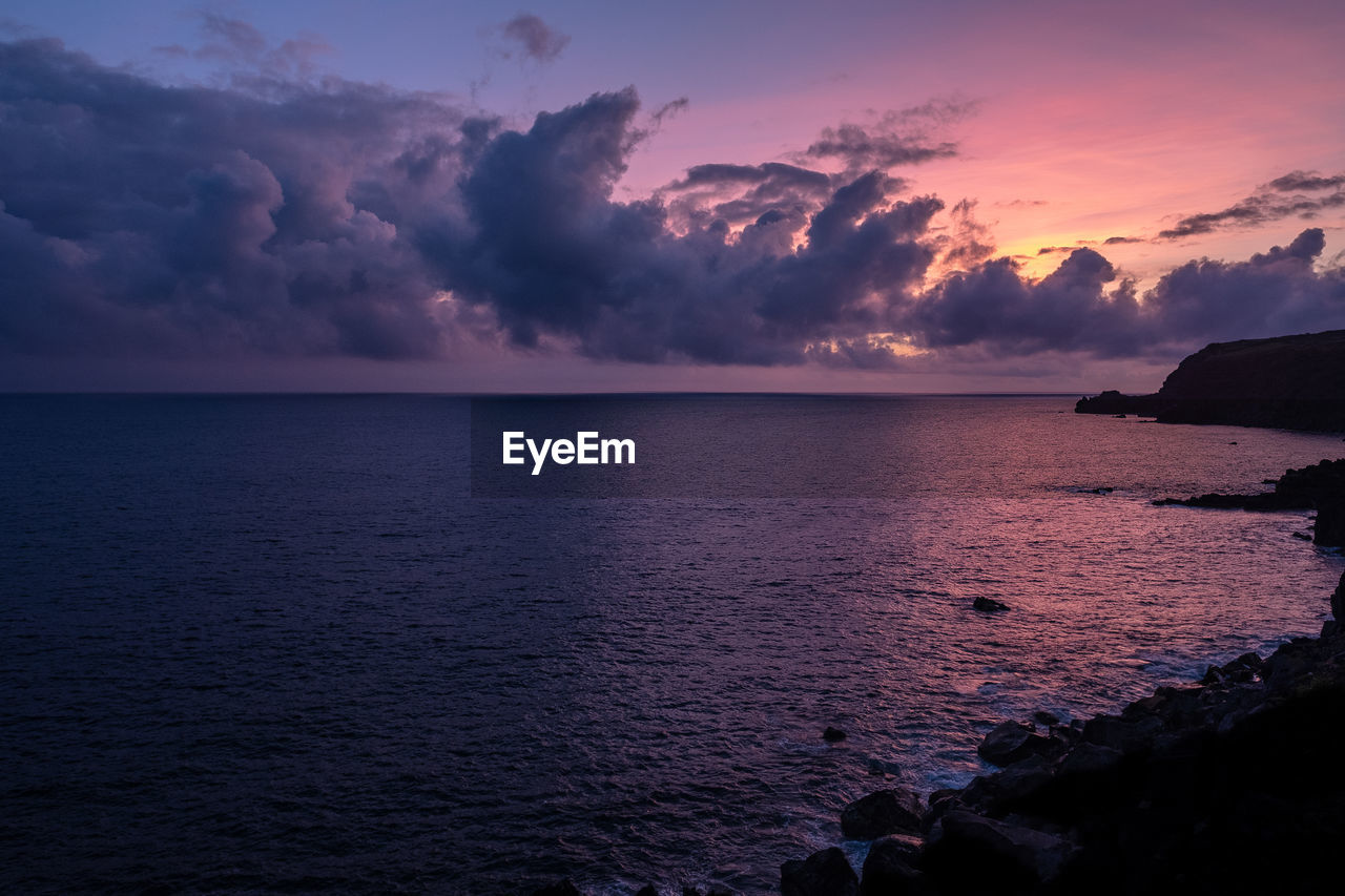 SCENIC VIEW OF SEA DURING SUNSET