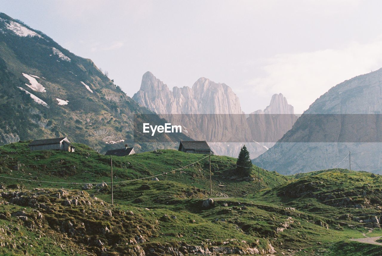 Scenic view of mountains against sky