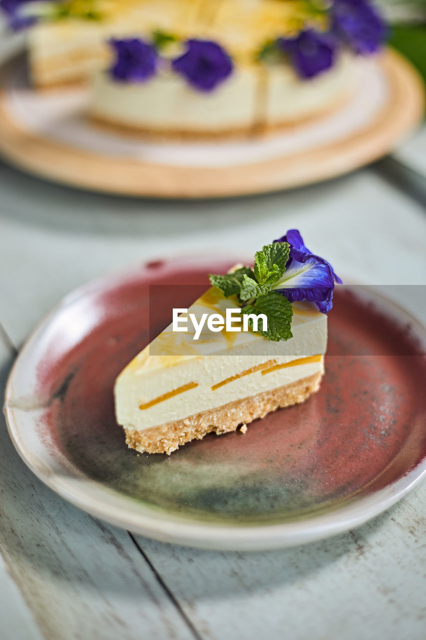 high angle view of food in plate on table