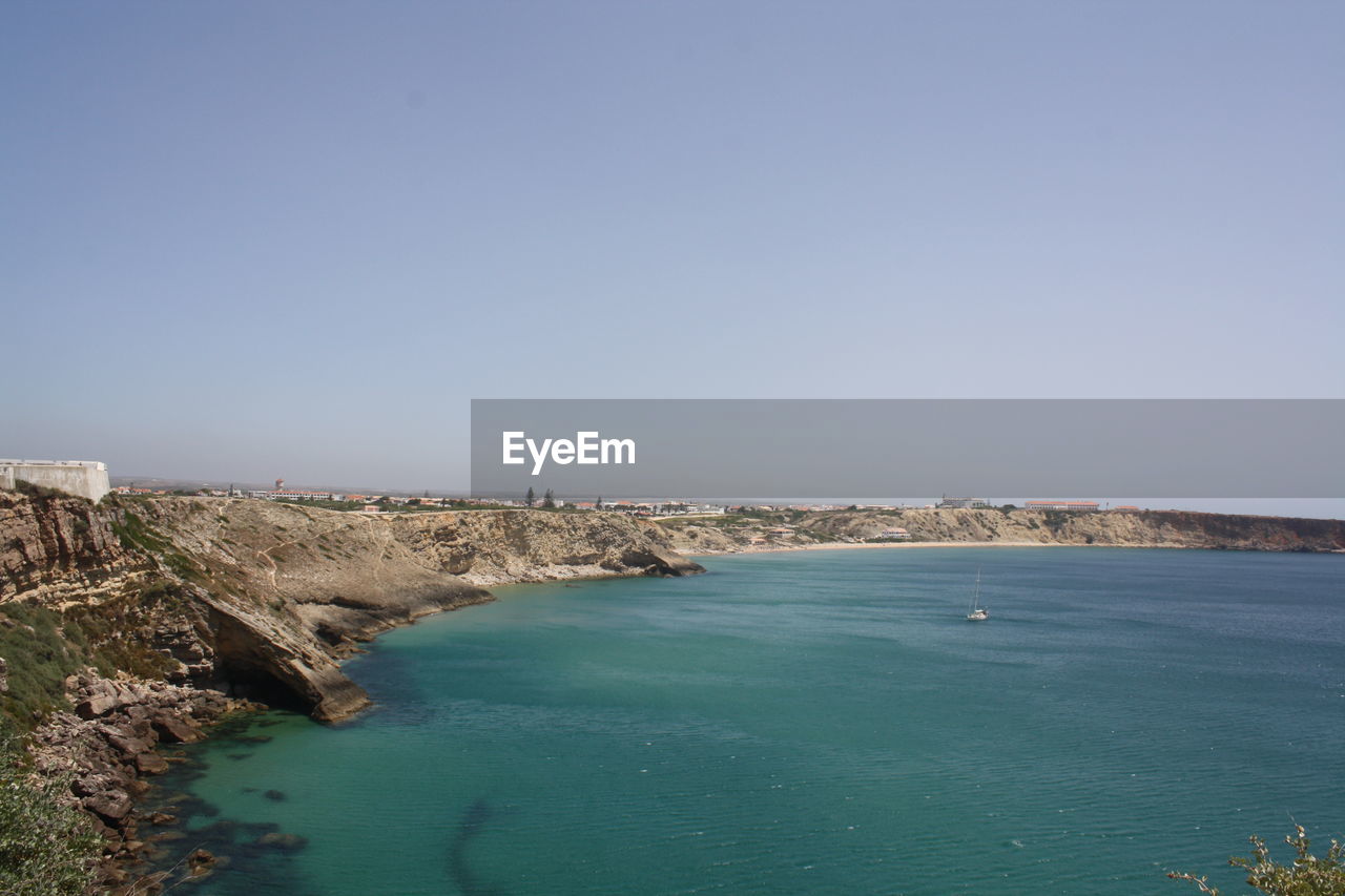 SCENIC VIEW OF CALM SEA AGAINST CLEAR SKY