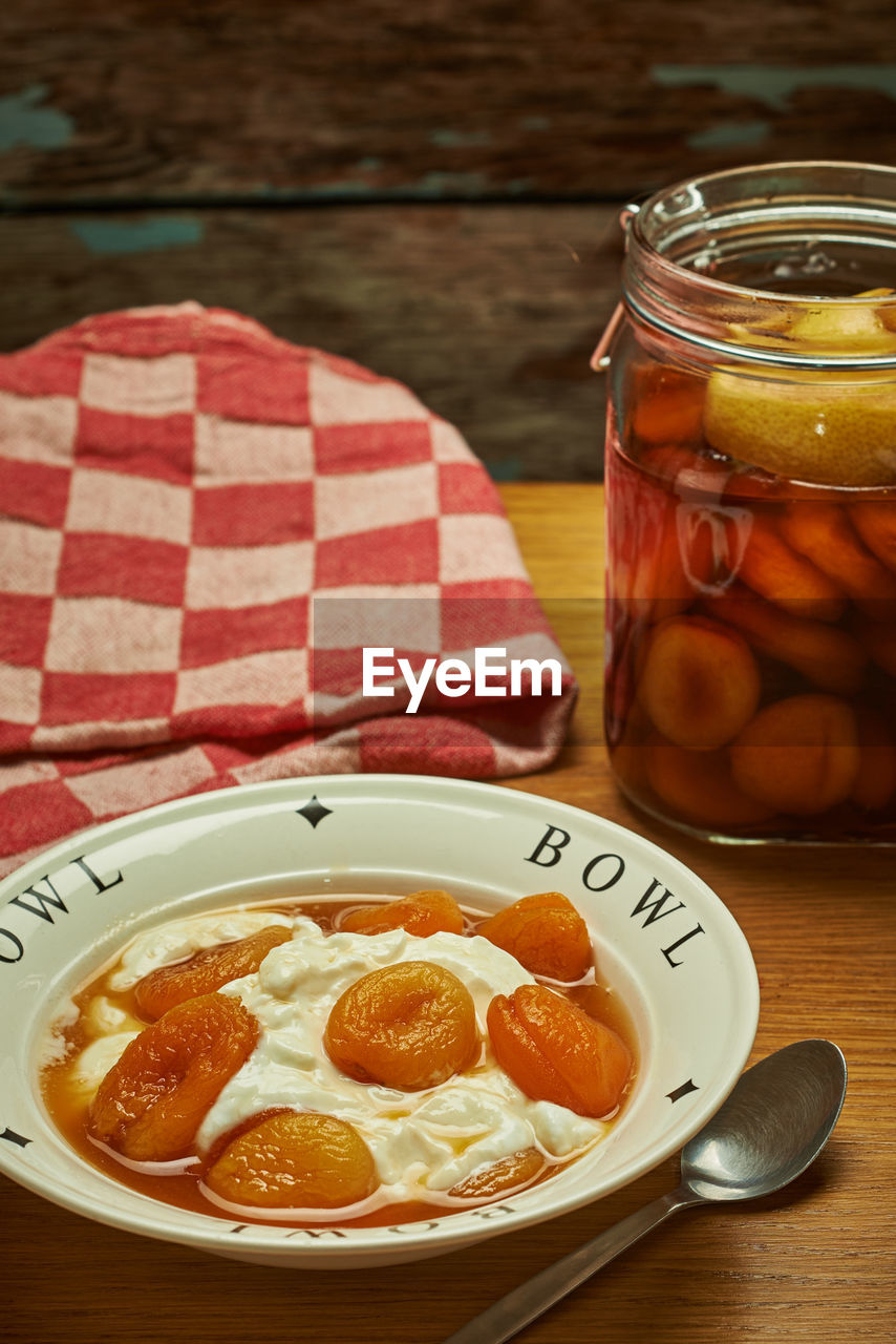 Close-up of food on table