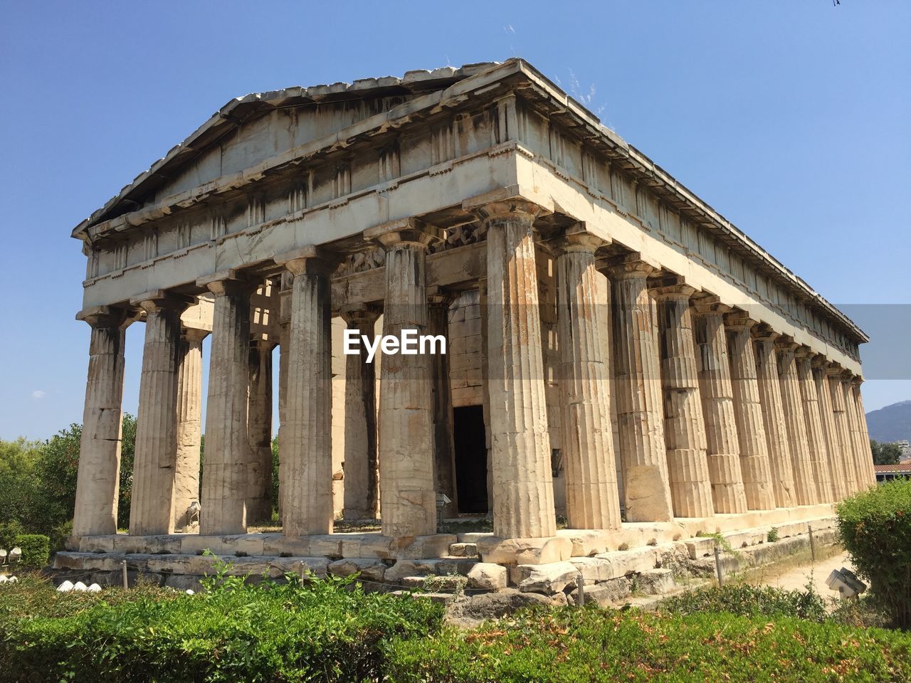 The temple of hephaestus or hephaisteion, a doric peripteral temple located at the agora of athens.