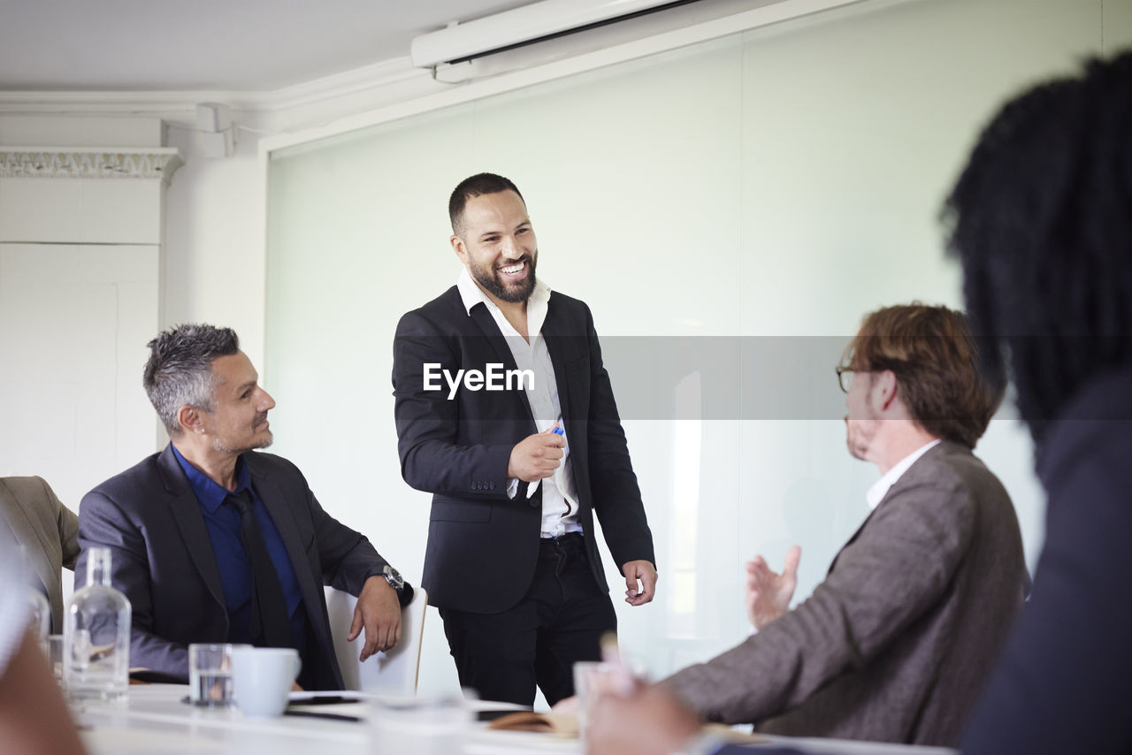 Man having presentation at business meeting