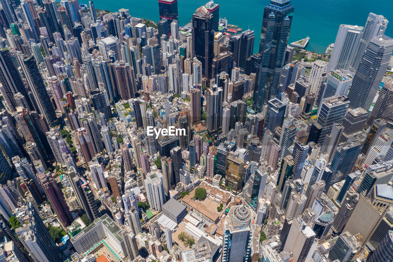 HIGH ANGLE VIEW OF MODERN BUILDINGS