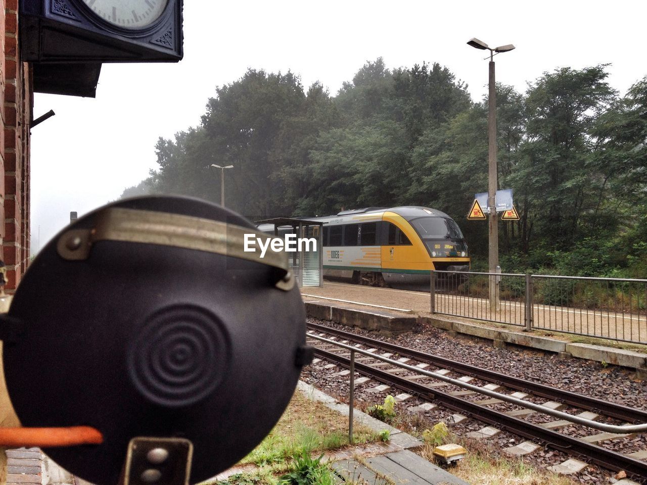 Train on railroad tracks at bahnhof neuhausenation