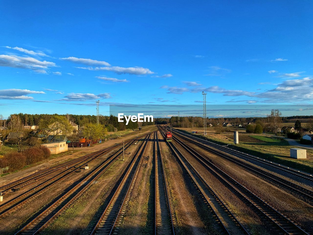 Railroad tracks against sky