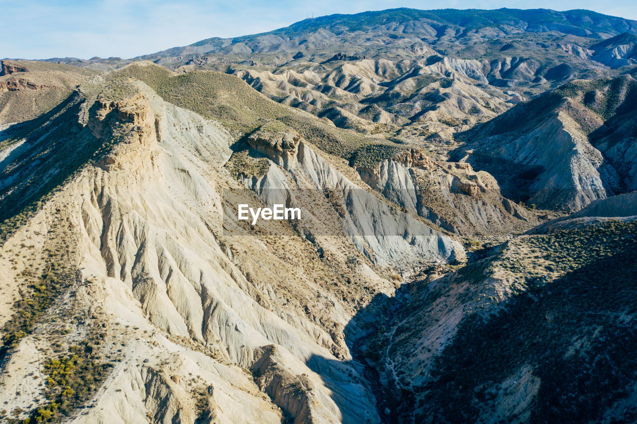 Panoramic view of mountains against sky