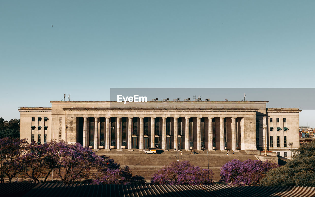 low angle view of historic building against clear sky