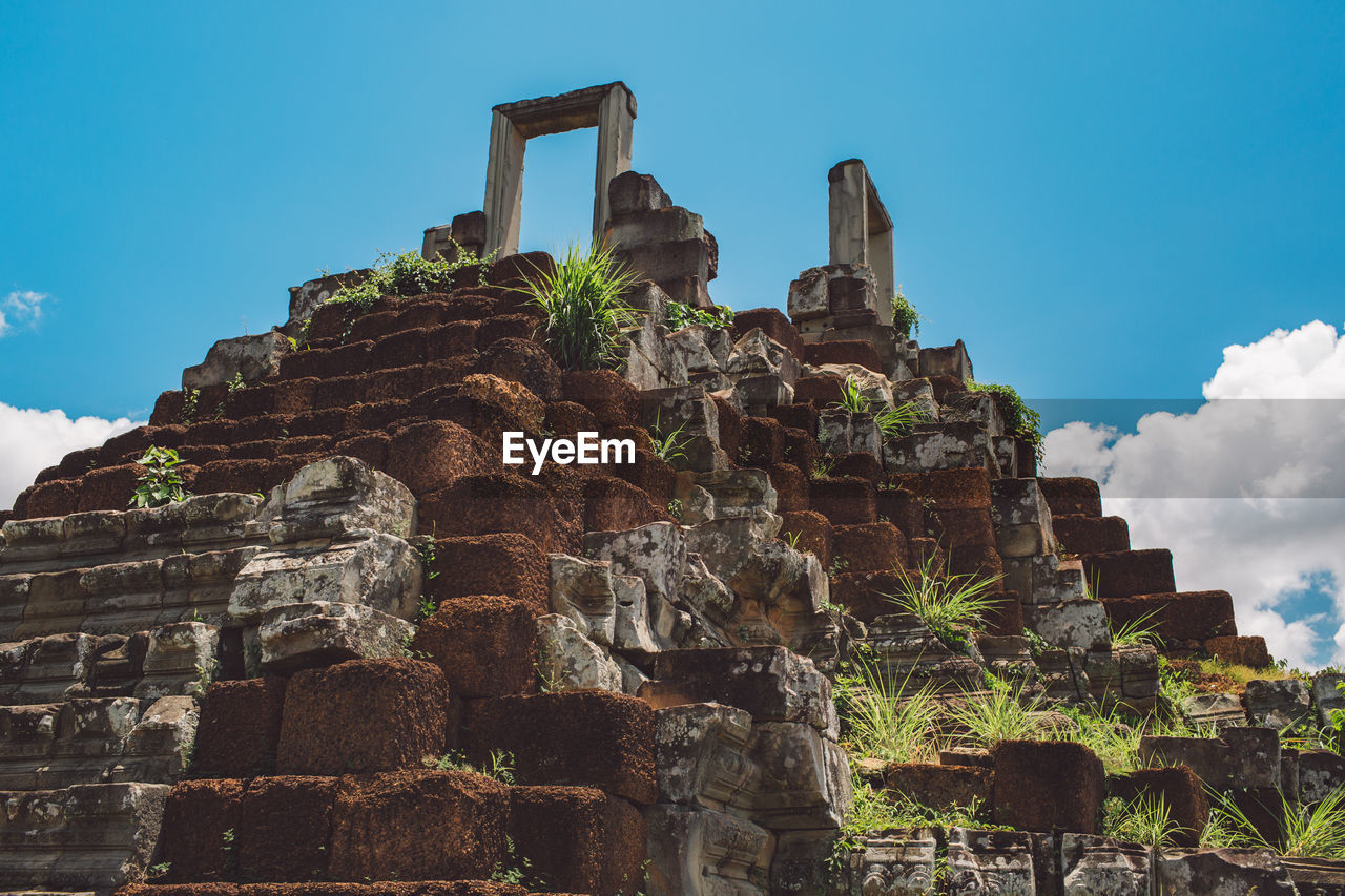 Low angle view of old temple