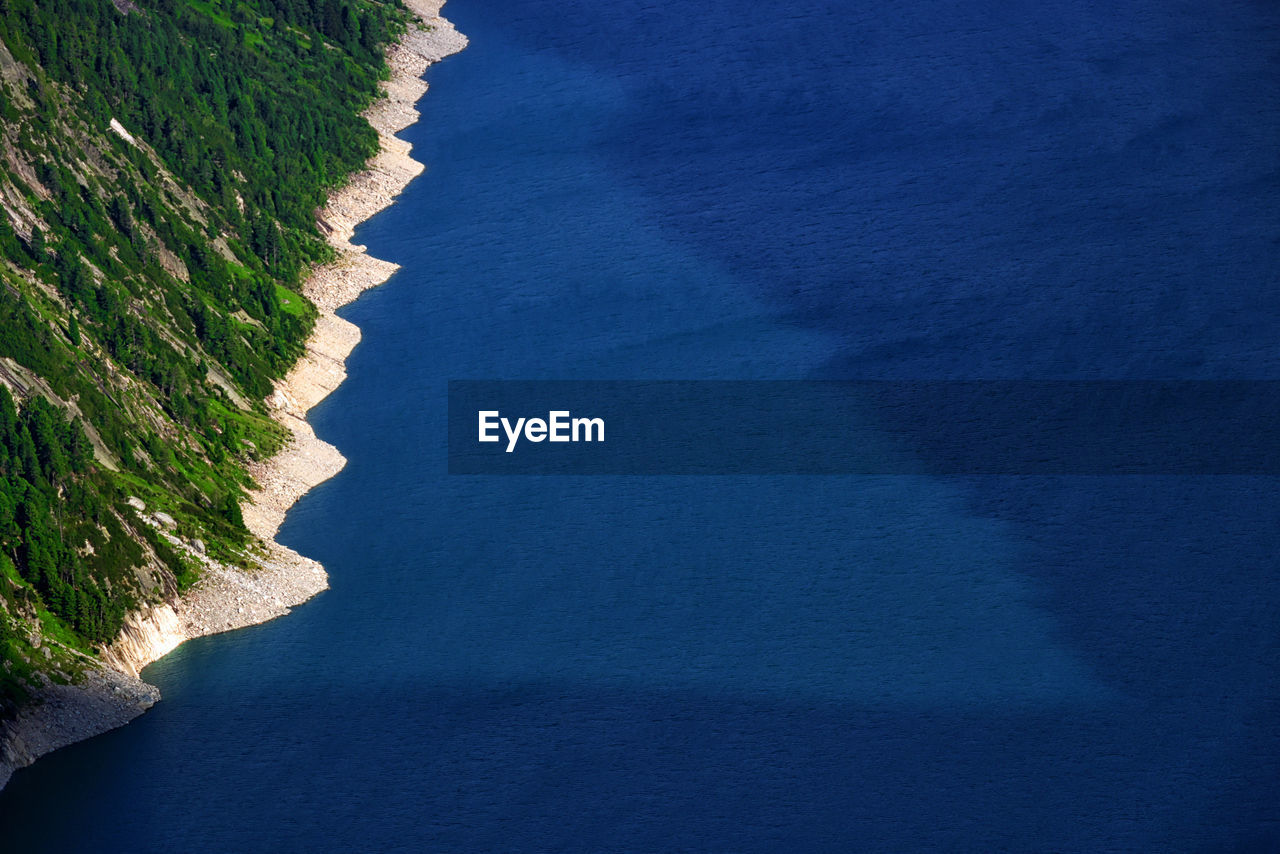 high angle view of sea against sky