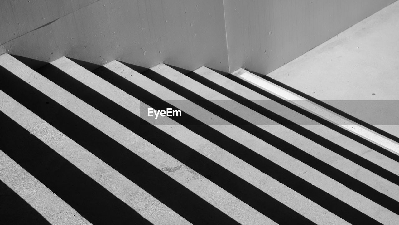 High angle view of cement stairs