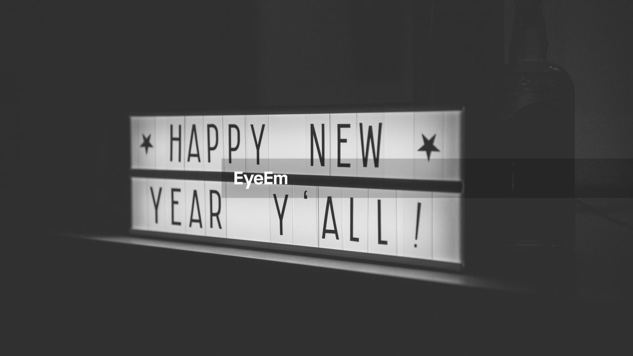 Close-up of text on table