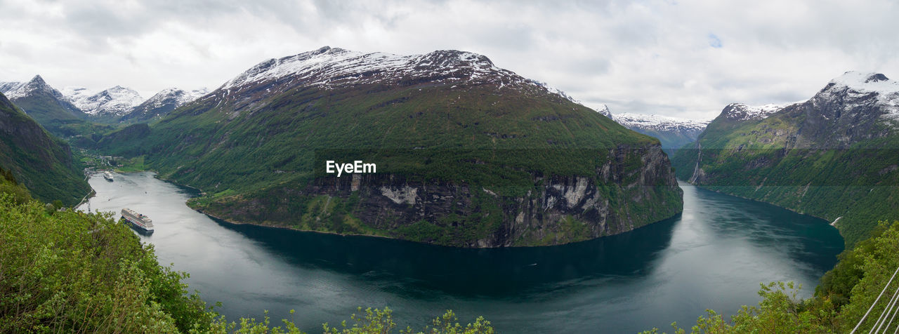 View over the geiranger fjord in norway