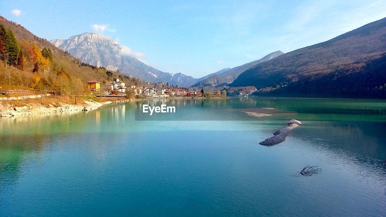 Panoramic wiev of a lake in northern italy