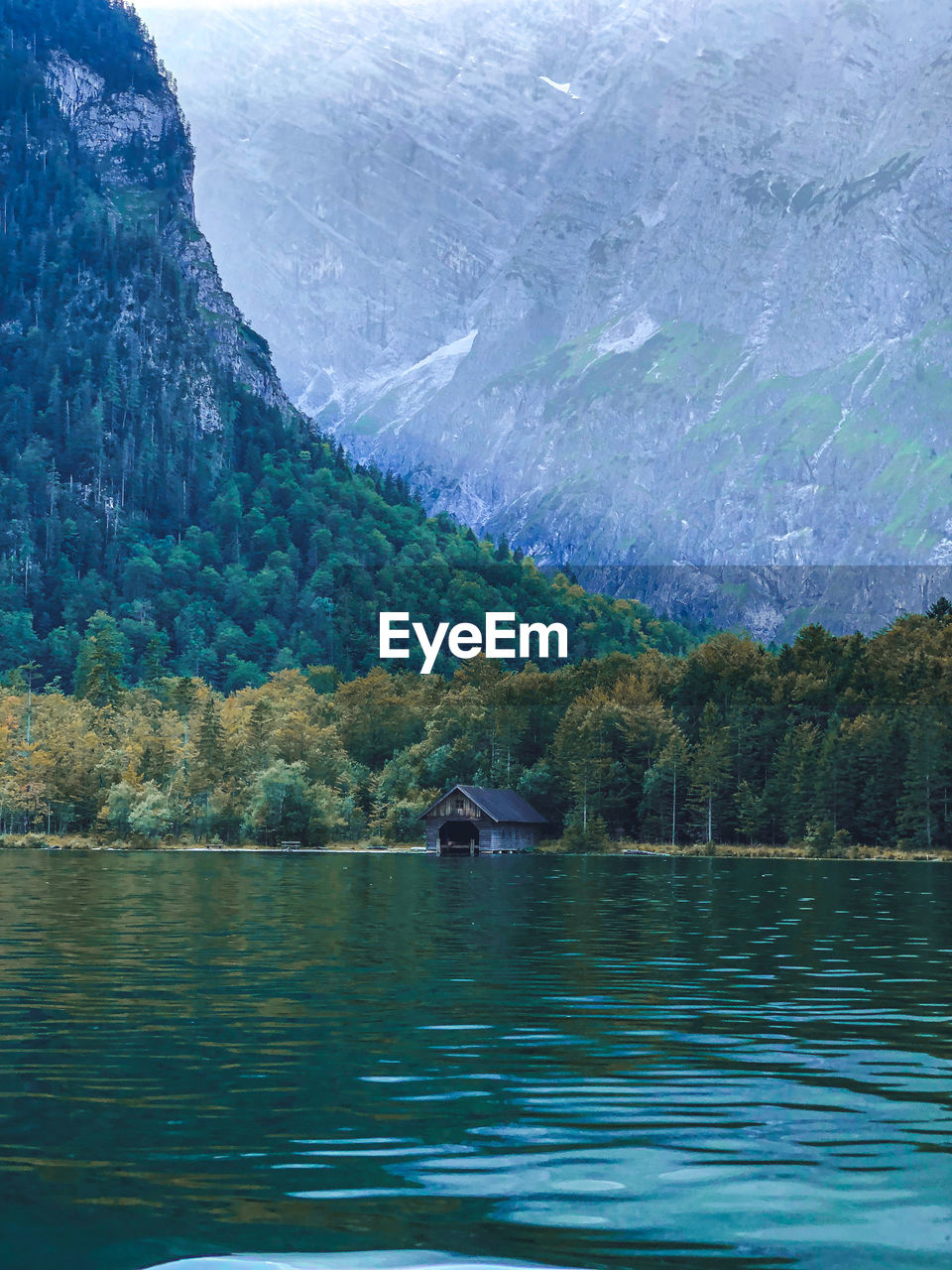 Scenic view of lake and mountains