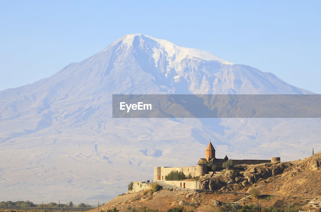 Monastery khor virap and mountain ararat in armenia
