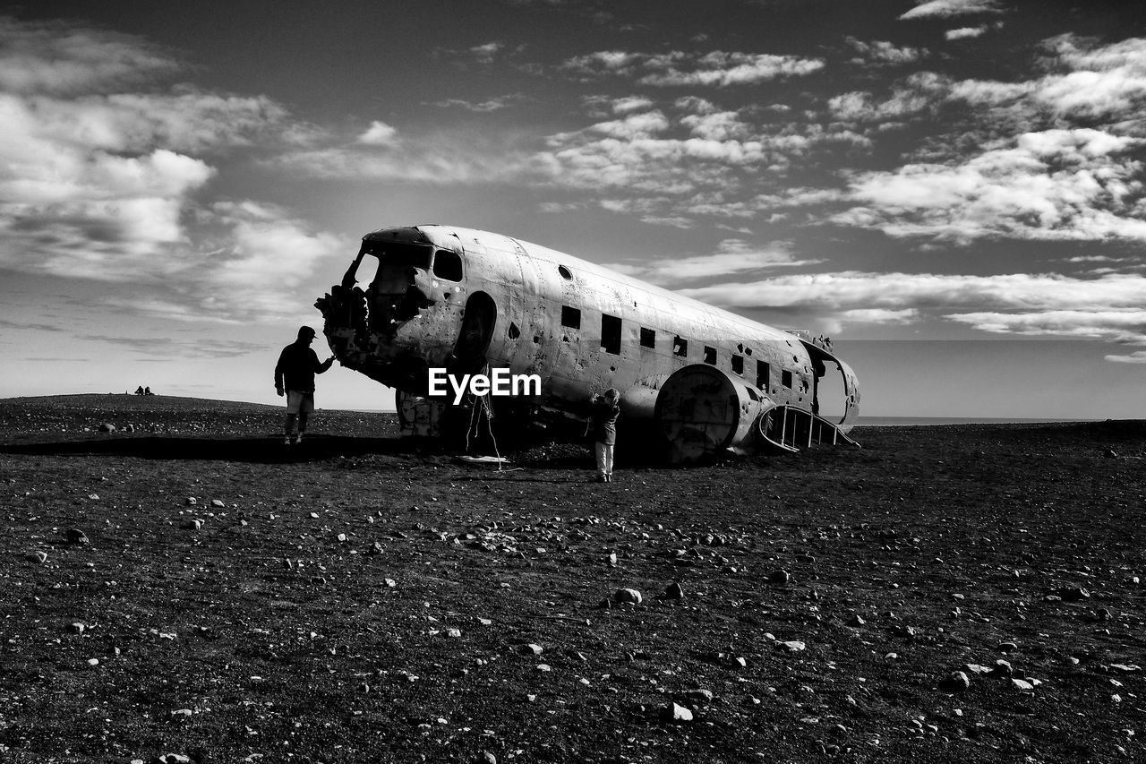 ABANDONED AIRPLANE ON FIELD