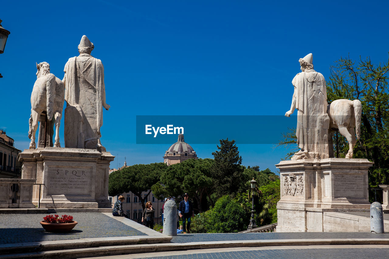 Statues of the dioscuri at the campidoglio on capitoline hill