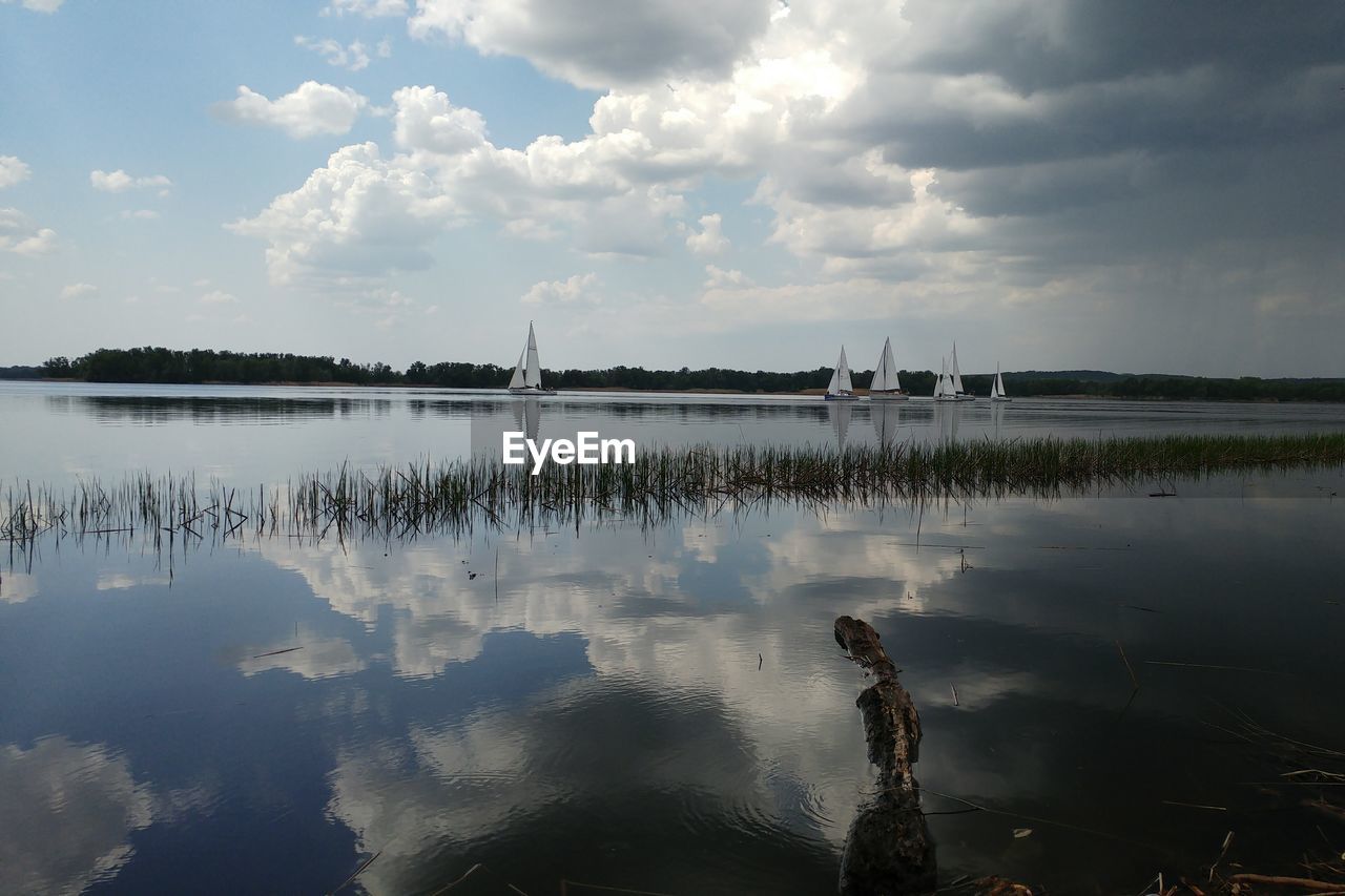 REFLECTION OF CLOUDS IN LAKE