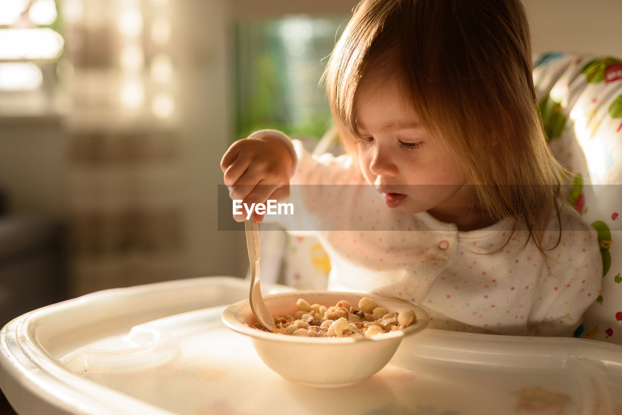 Cute girl eating food