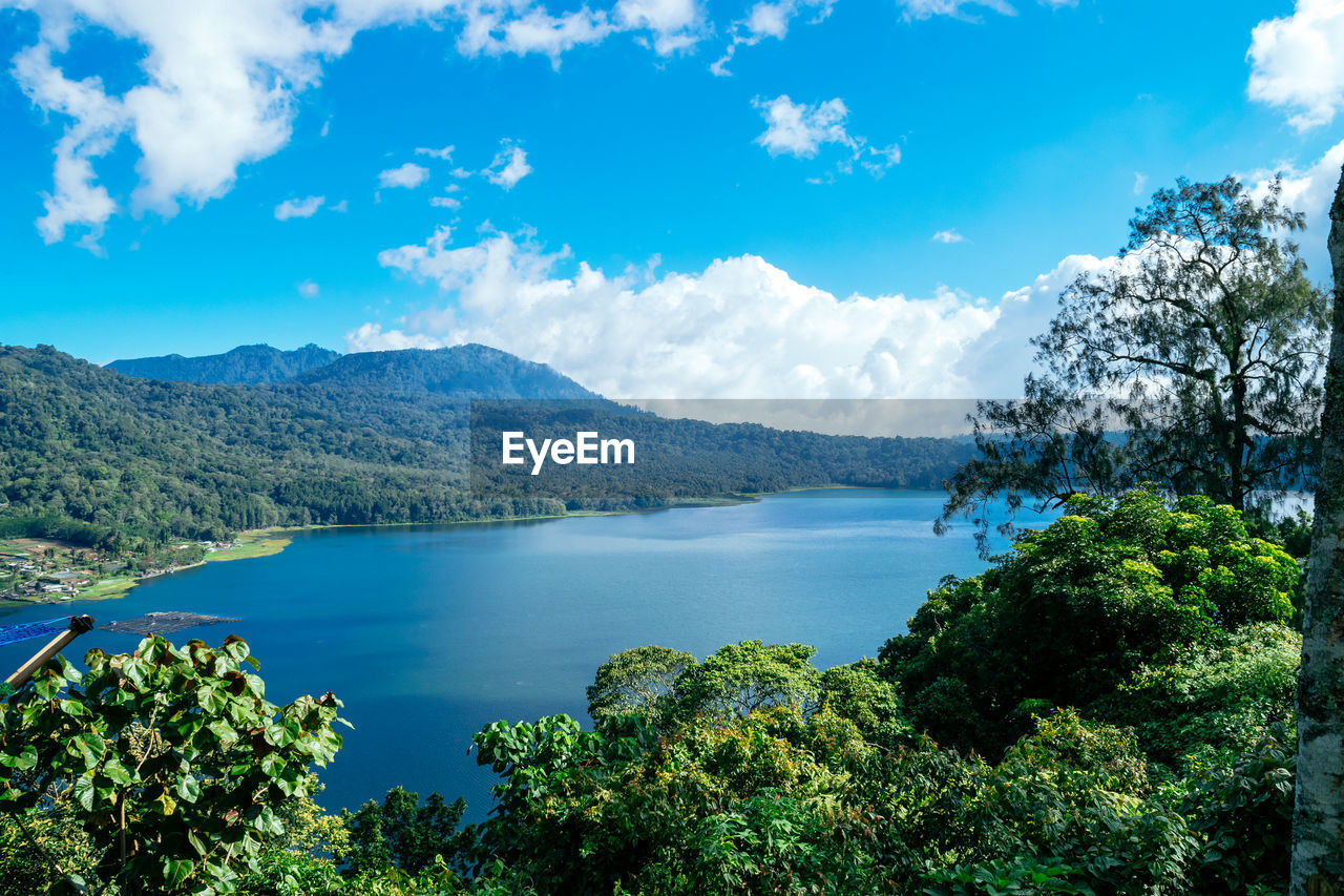 SCENIC VIEW OF LAKE BY MOUNTAINS AGAINST SKY