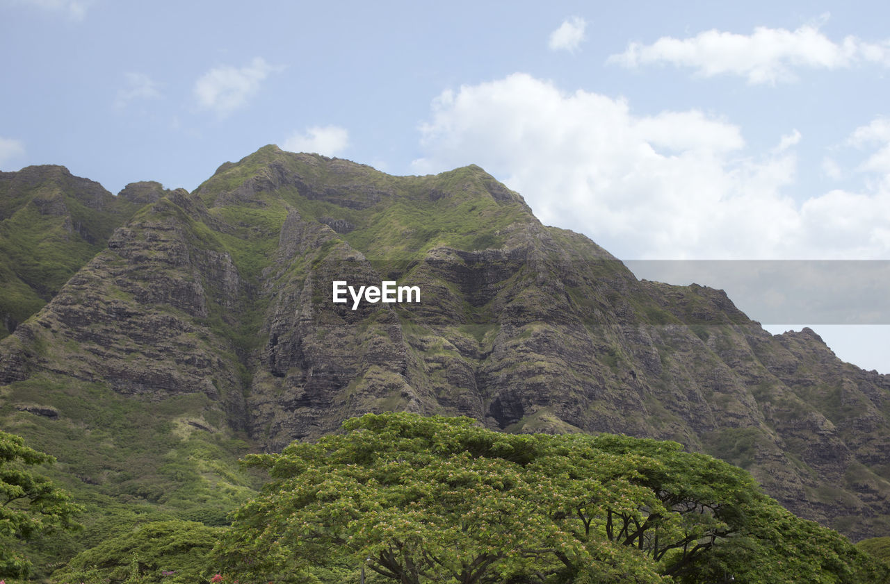 Low angle view of mountain against sky