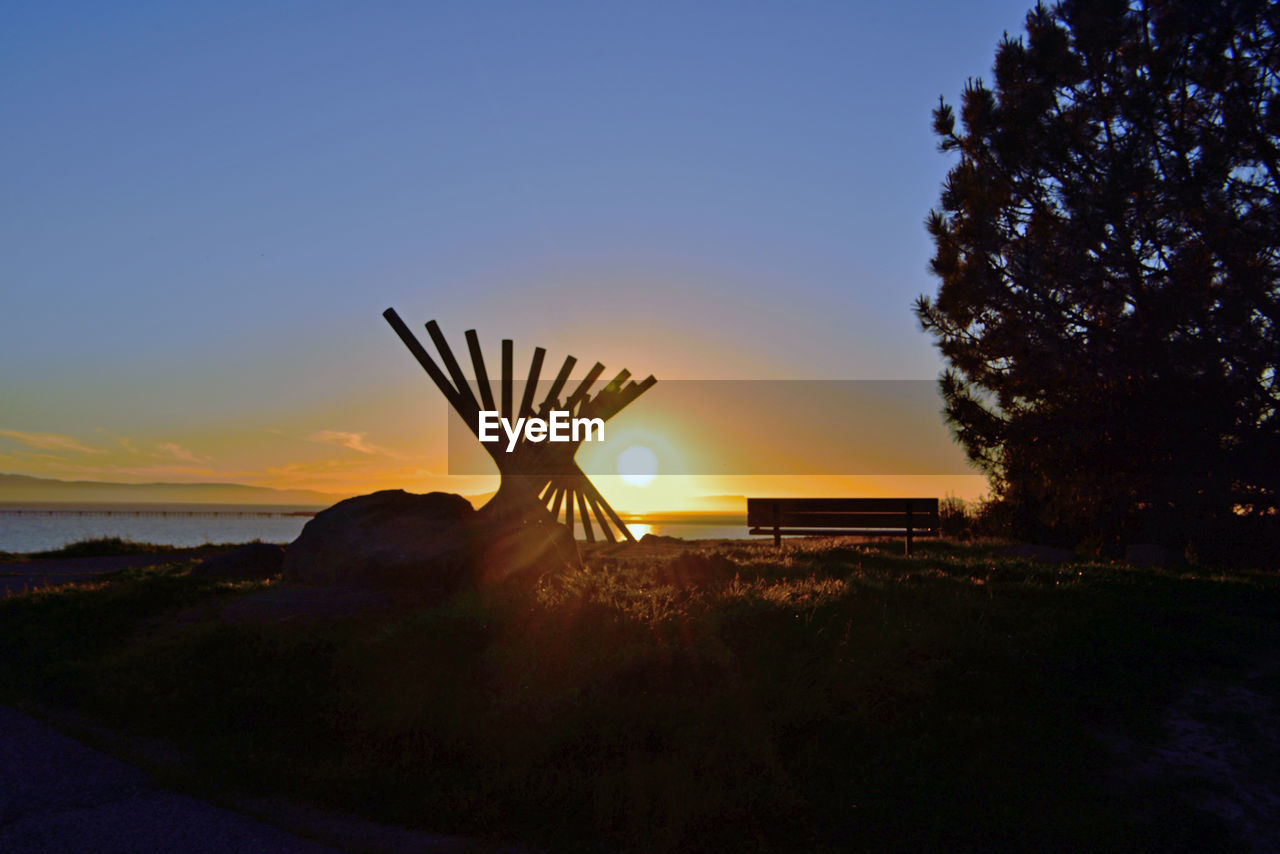 Scenic view of beach against sky during sunset