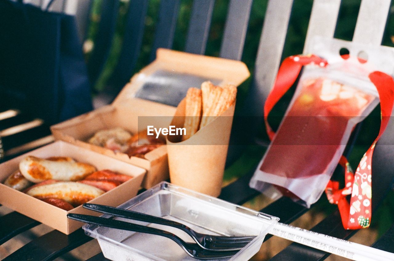 Close-up of food on table