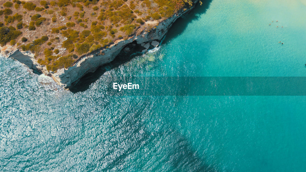 High angle view of sea from drone