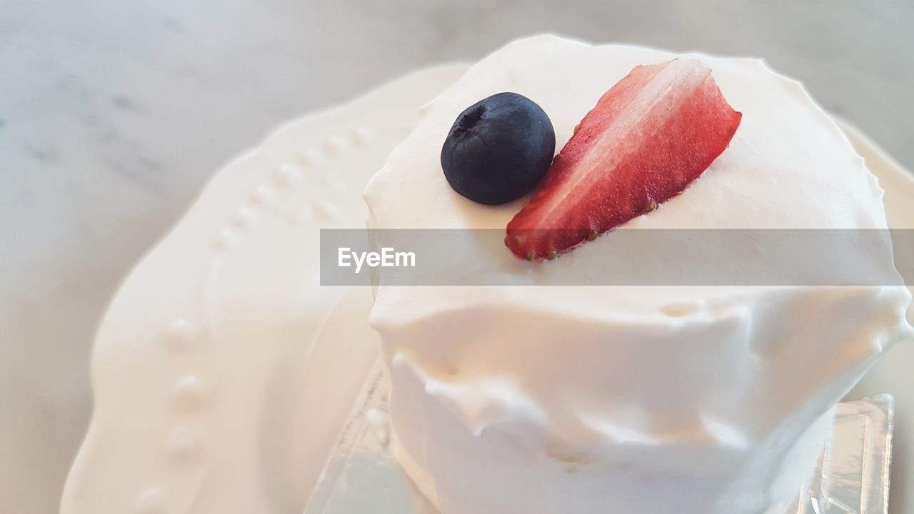 CLOSE-UP OF ICE CREAM WITH CAKE