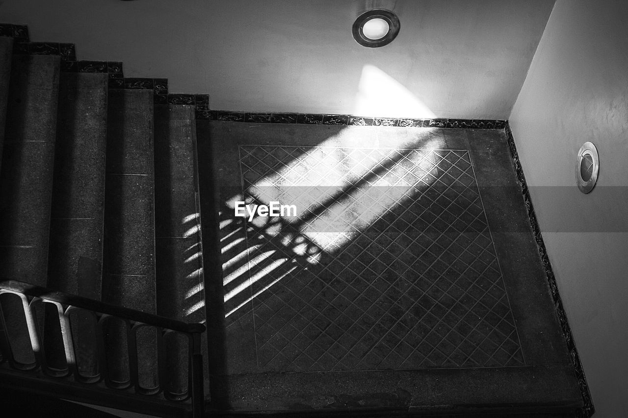 High angle view of staircase