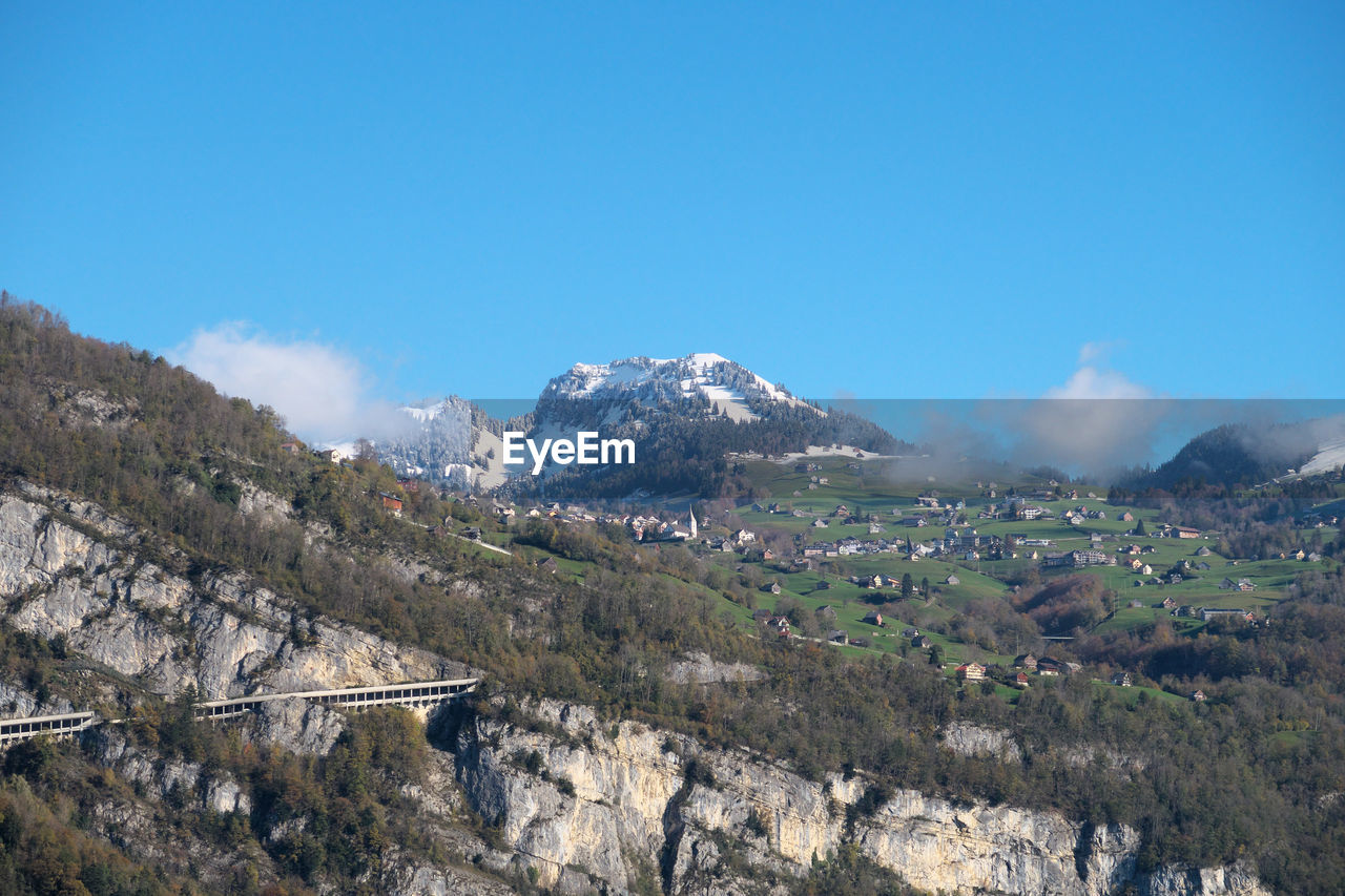 SCENIC VIEW OF MOUNTAINS AGAINST CLEAR SKY