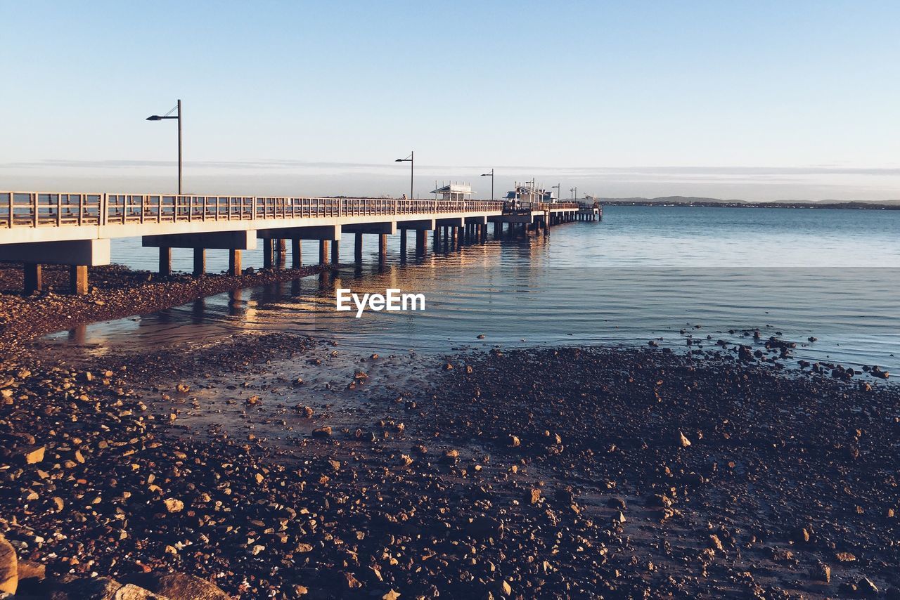 View of pier on beach