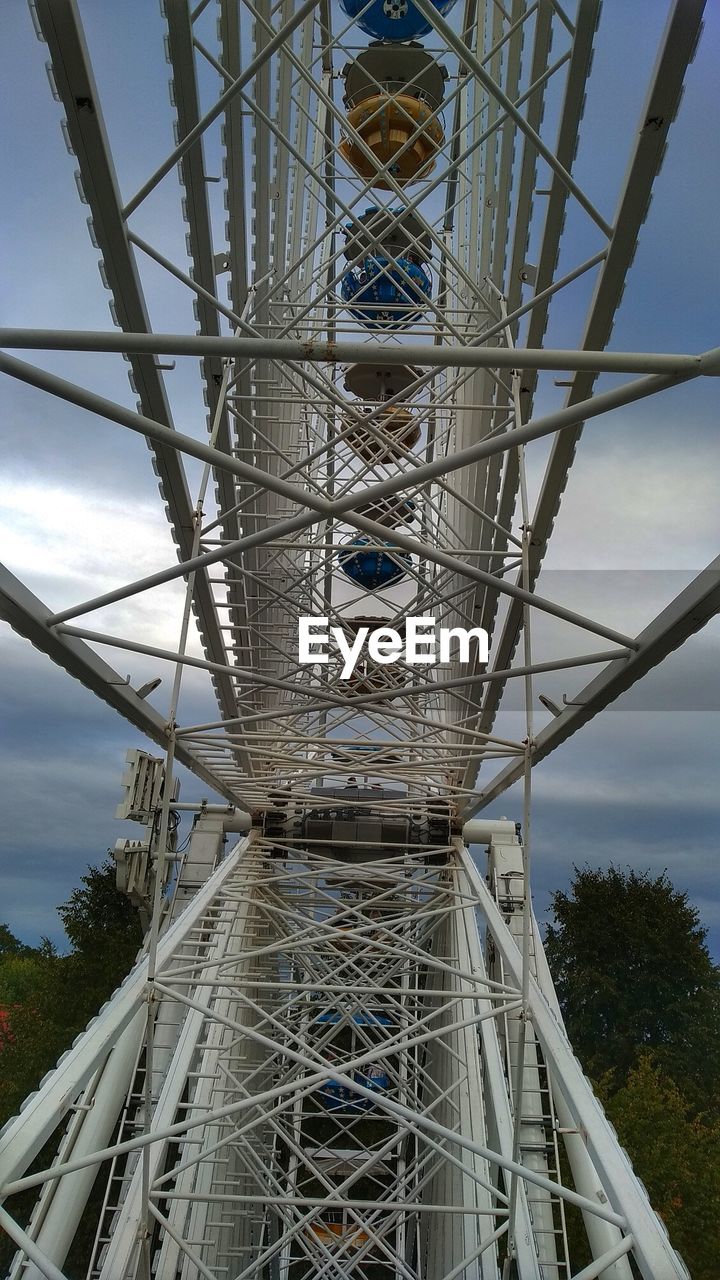 LOW ANGLE VIEW OF ROLLERCOASTER AGAINST SKY