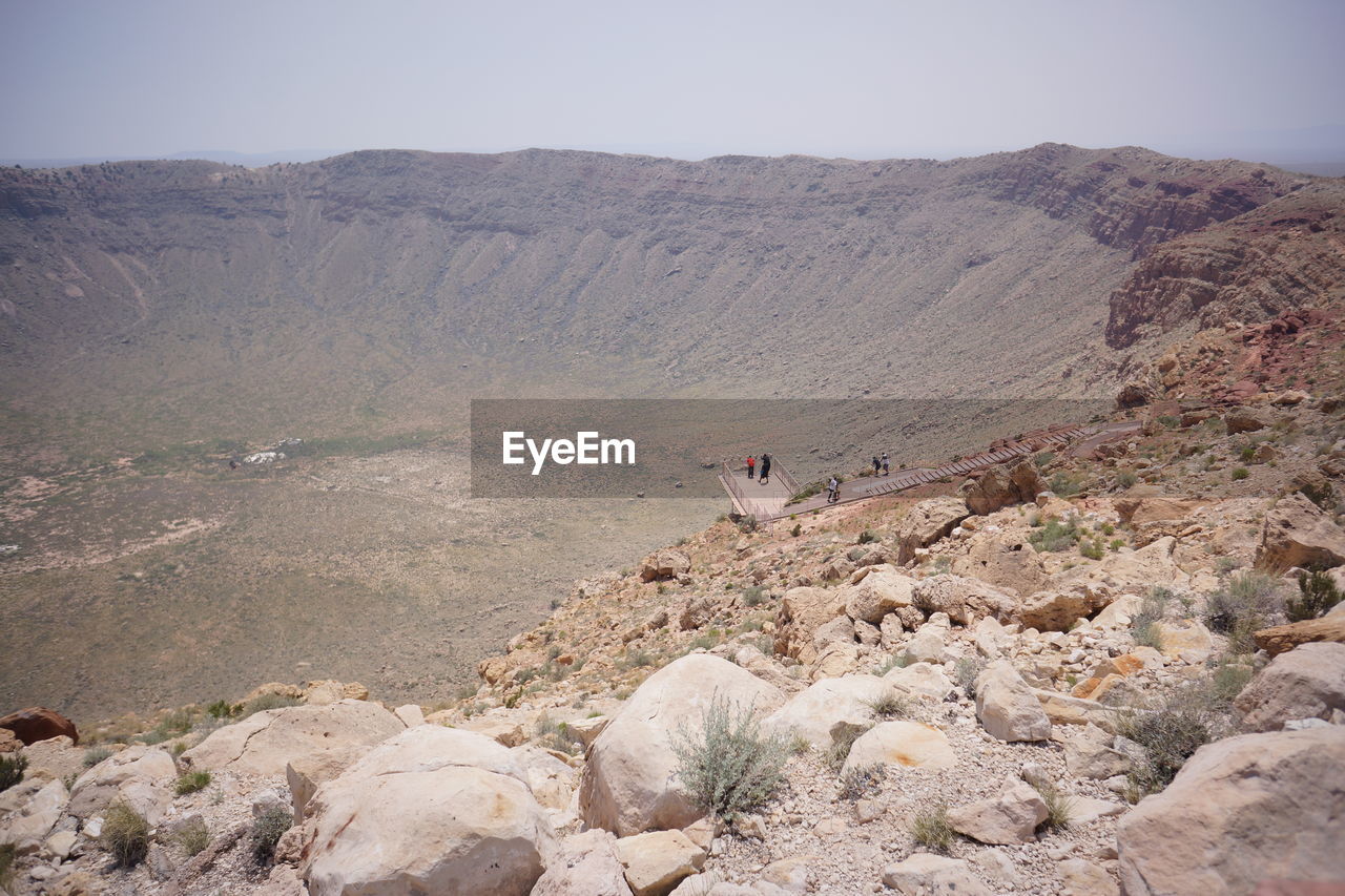 Scenic view of rocky landscape against sky