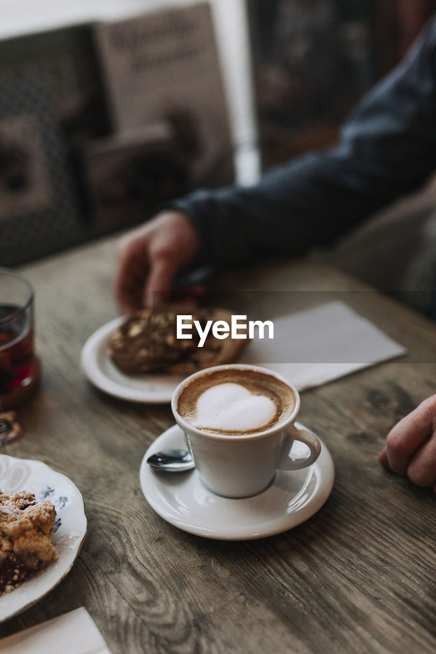 Coffee cup on table