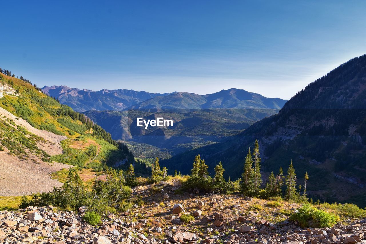 Timpanogos hiking trail landscape views in uinta wasatch cache national forest utah