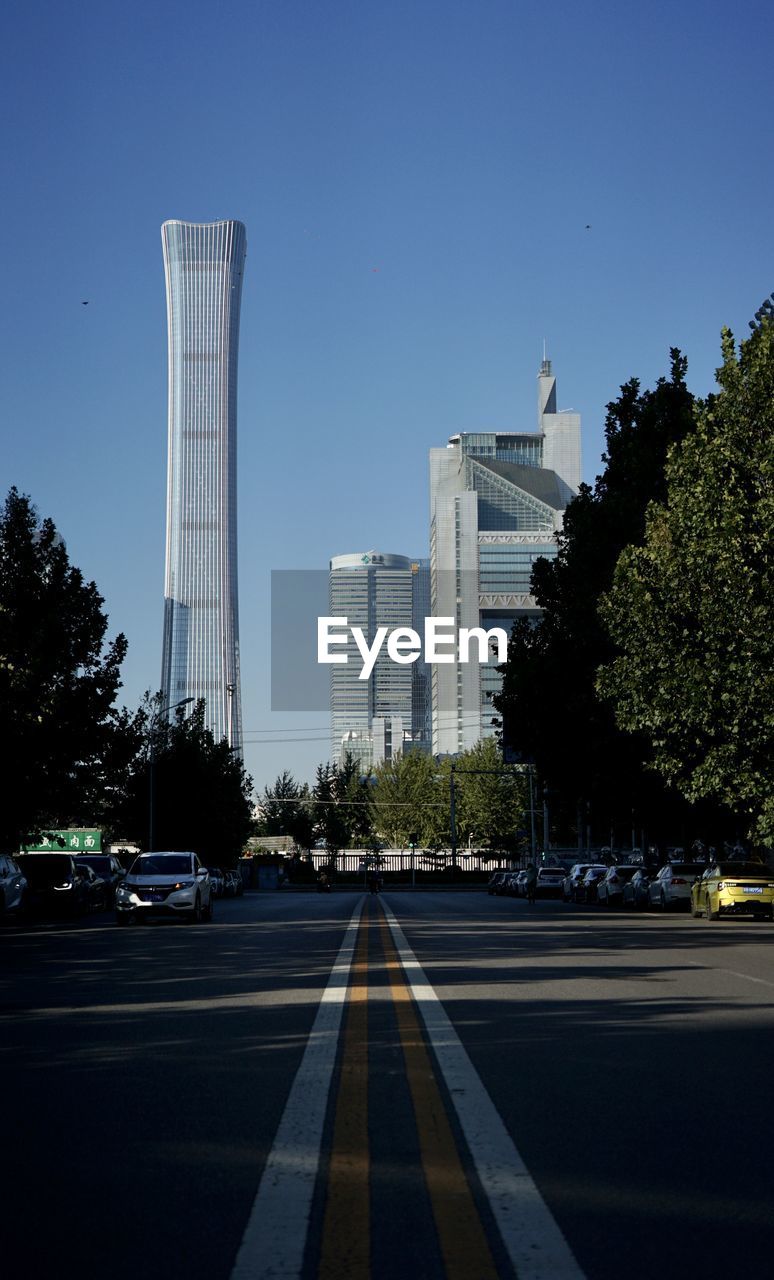 City street against clear sky