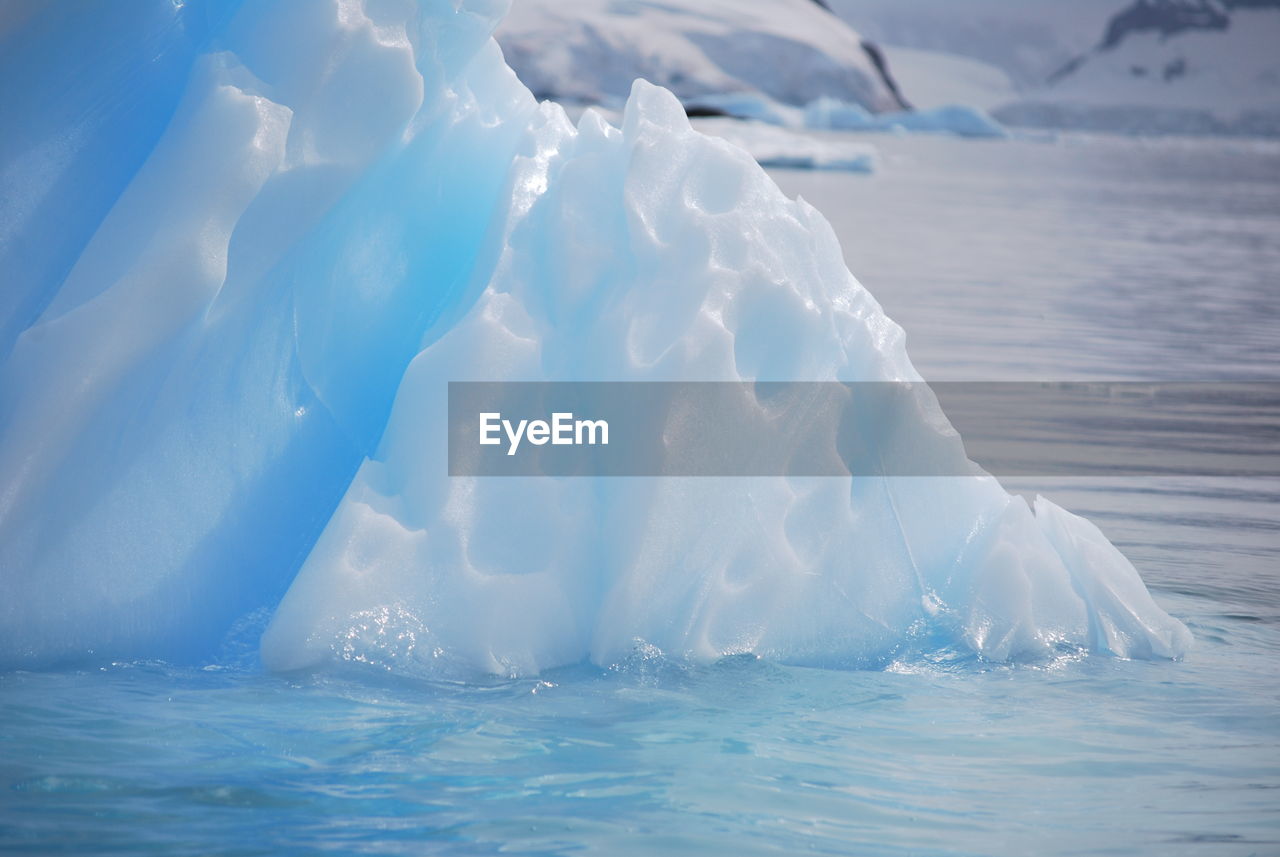 AERIAL VIEW OF FROZEN SEA FROM ICE