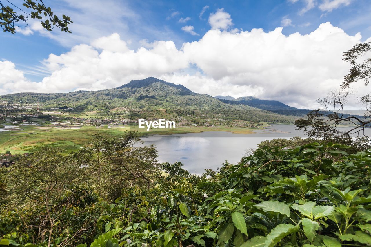 SCENIC VIEW OF LAKE AND TREES AGAINST SKY