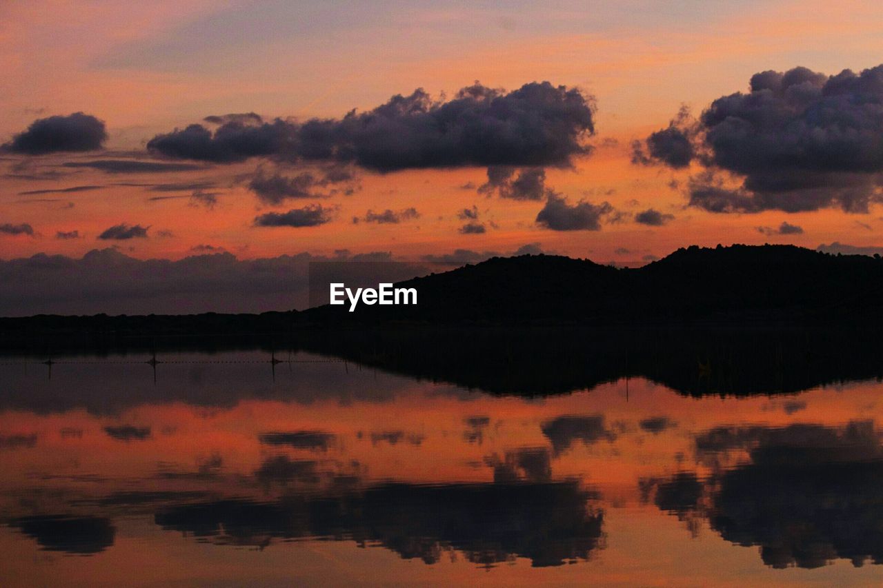 SCENIC VIEW OF SUNSET OVER LAKE