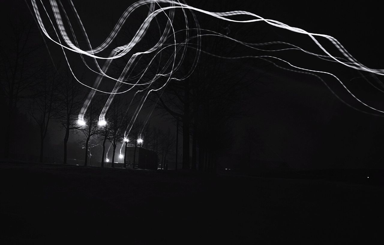 Light trails at night