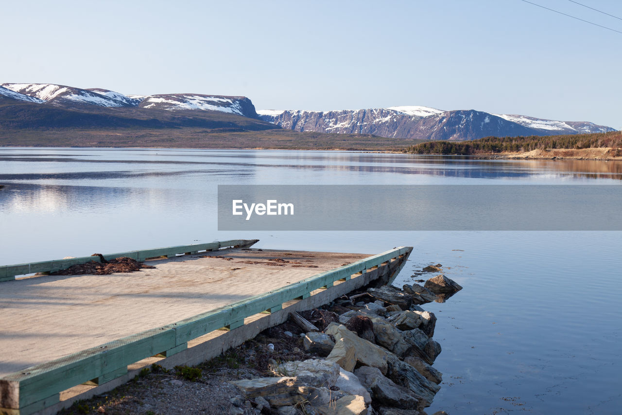 SCENIC VIEW OF LAKE AGAINST SKY DURING WINTER